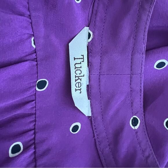 TUCKER NYC Purple Black Dot Tunic Dress Size Large - Picture 11 of 13